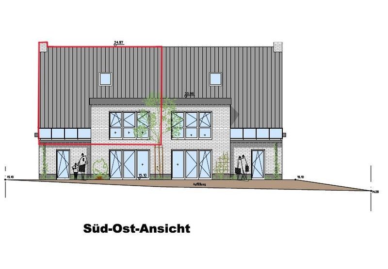Zur Miete - Neubau-Maisonette mit Dachterrasse und eigenem Stellplatz an der niederl. Grenze